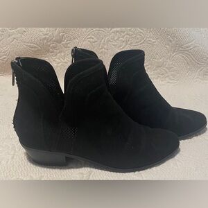 Torrid Ankle Boots - Black Suede, Zip, Low Heel